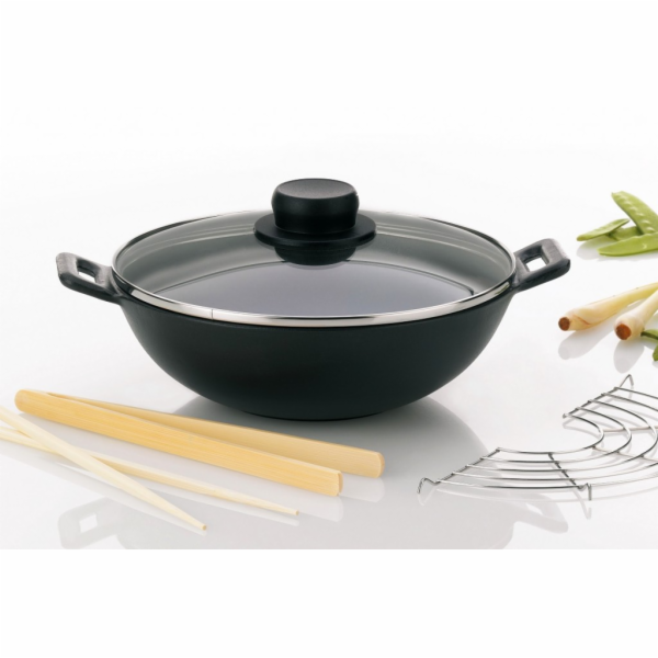 WOK pánev MINI 24 cm litinový 5-dílný set KL-77747