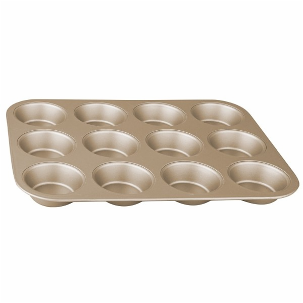 Forma na muffiny s nepřilnavým povrchem 12 ks zlatá BH-1430