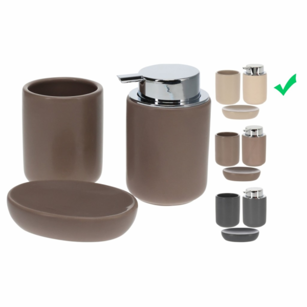 Sada koupelnových doplňků HOMESTYLING 3 ks krémová KO-C80...