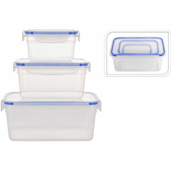 Dóza na potraviny sada 3 ks (500 ml, 900 ml, 1,5 l) plast