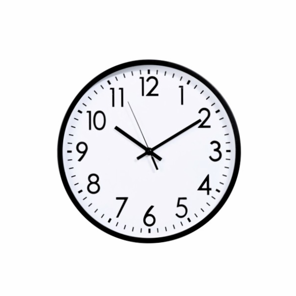 Hodiny nástěnné plast 30 cm černý rám KO-837000110cern