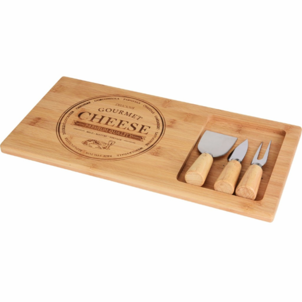 Servírovací prkénko na sýr s noži sada 4 ks GOURMET KO-78...