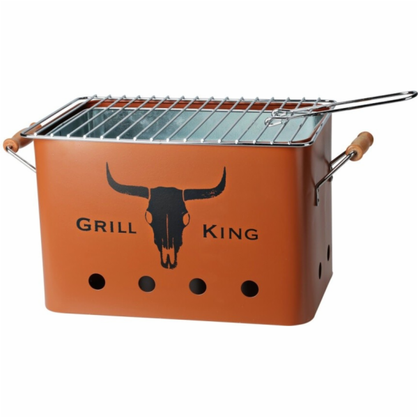 Přenosný gril na dřevěné uhlí GRILL KING 43 x 20 cm cihlo...