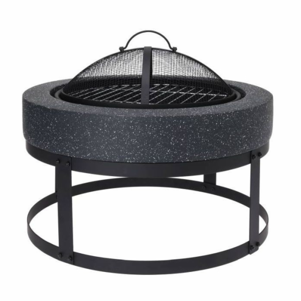 Ohniště přenosné s grilem umělý beton / kov KO-CM7000260