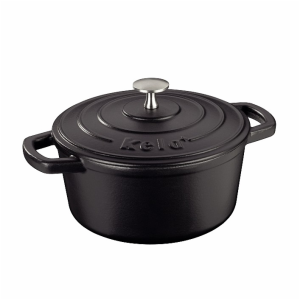 Pekáč litinový s poklicí CALIDO 21 cm černá KL-12470