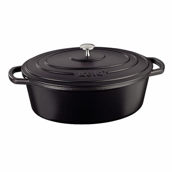 Pekáč litinový s poklicí CALIDO 33x26 cm černá KL-12473