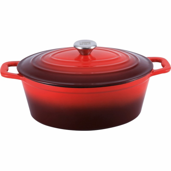 Pekáč s poklicí litinový Xanten 36 x 22 cm červený CS-070052