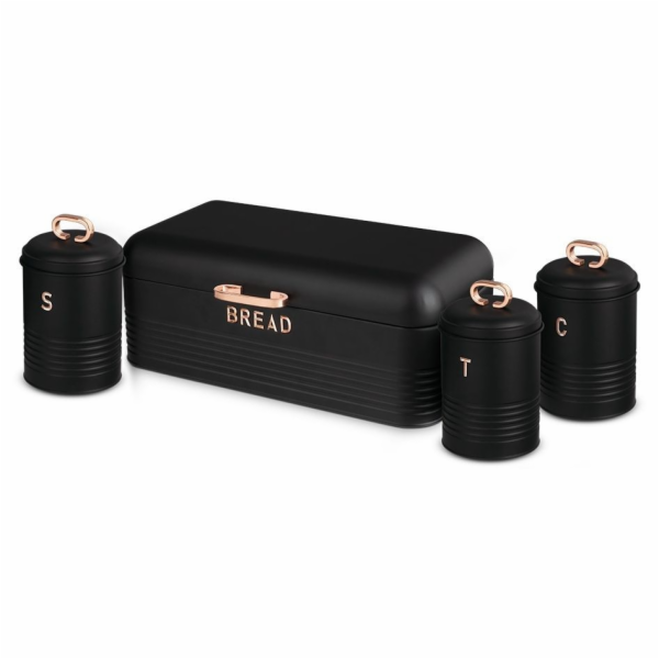 Chlebovka a dóza na potraviny sada 4 ks Black Rose Collec...