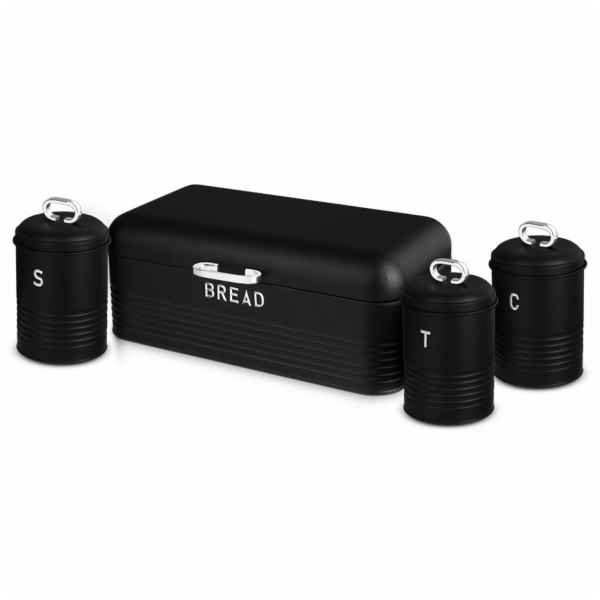 Chlebovka a dóza na potraviny sada 4 ks Matte Black Colle...