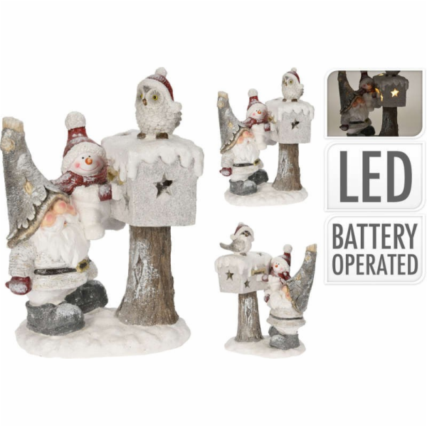 Vánoční dekorace skřítek s LED osvětlením 33 x 47 cm 2ASS...