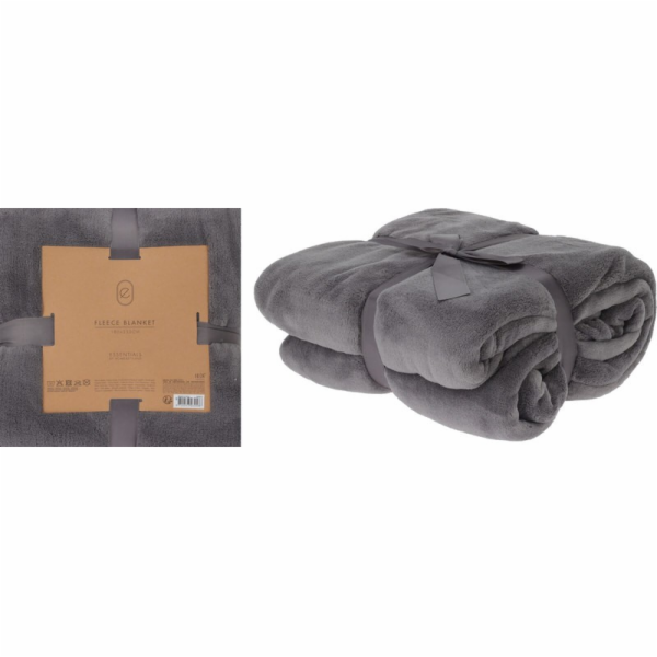 Deka fleece 180 x 230 cm ESSENTIALS šedá KO-HZ1011870