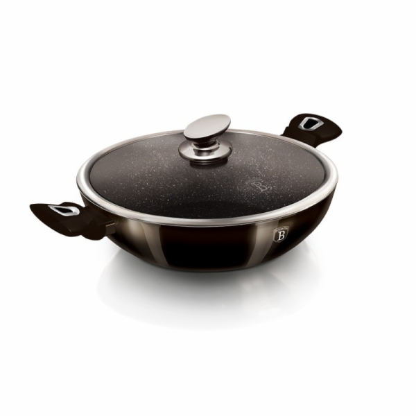 Pánev WOK s poklicí s mramorovým povrchem 30 cm Shiny Bla...