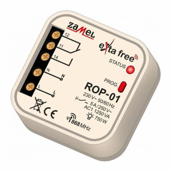 ROP-01 1-CHANNEL RADIO FLUSH-MOUNTED RECEIVER