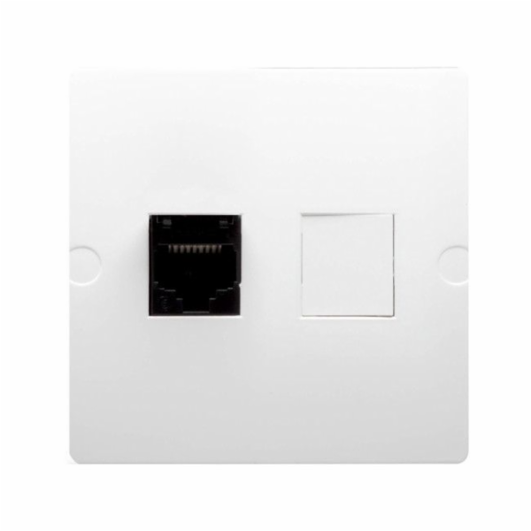 Počítačová zásuvka RJ45 Kontakt-Simon Basic bílá