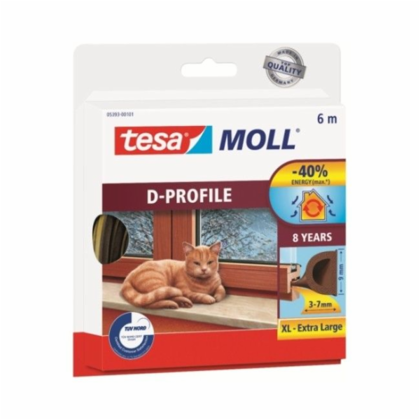 Těsnění tesa profil D hnědá 6 mb