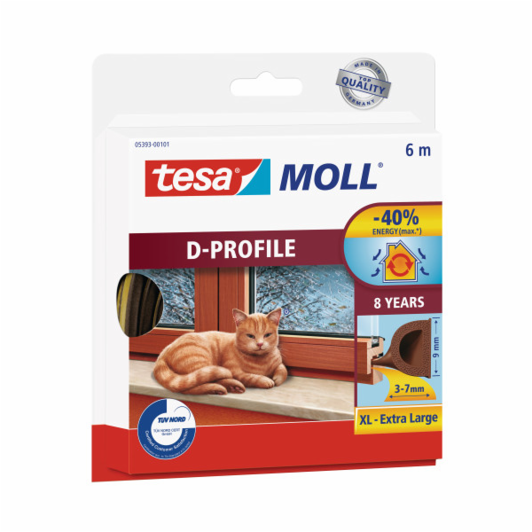 Těsnění tesa profil D hnědá 6 mb