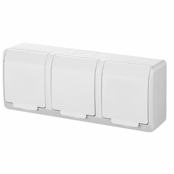 Trojitá zásuvka Elektro-Plast Hermes 3232 přisazená se ze...