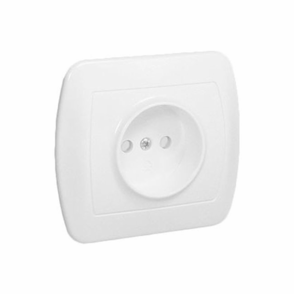 Jednozásuvkový Kontakt-Simon Akord IP20 bez uzemnění bílý