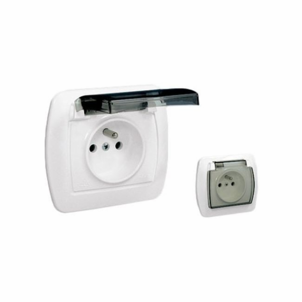 Jednozásuvkový Kontakt-Simon Chord IP44 bez uzemnění bílý
