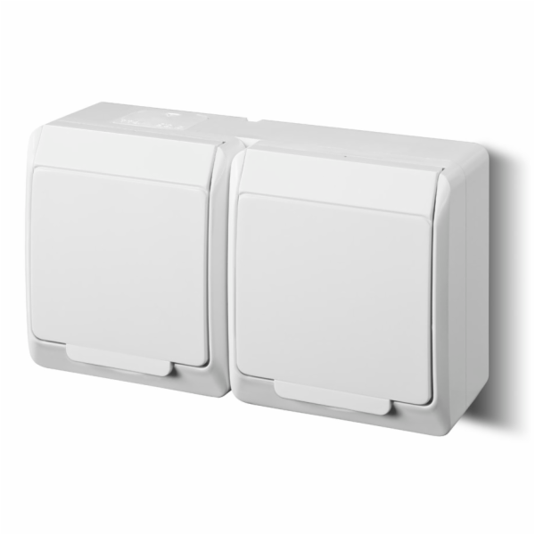 Zásuvka Electro-Plast Hermes 3222 přisazená s bílým zemní...