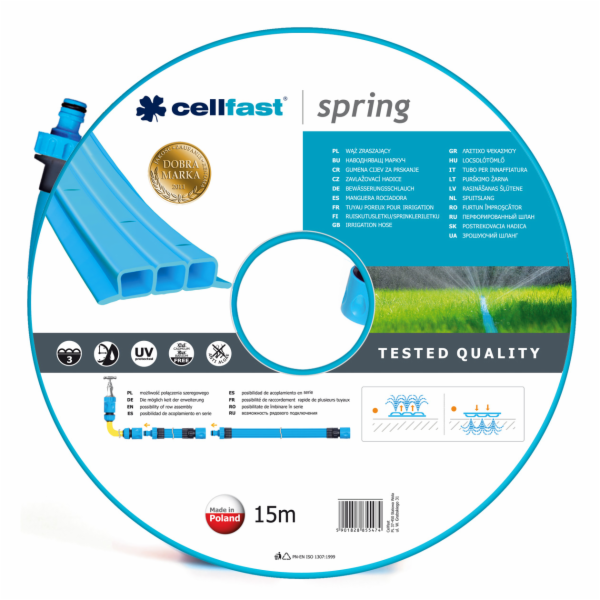 CELLFAST GARDEN HOSE SPRING SPRINKLER LENGTH: 15m