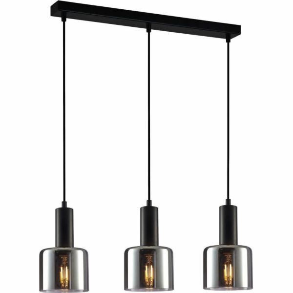 Závěsná lampa Santia 3 x 40 W E27 černá/hnědá