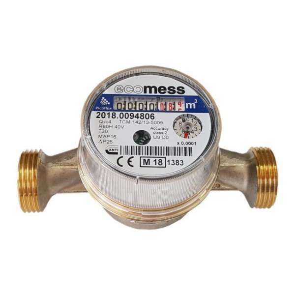Vodoměr na studenou vodu Ecomess Picoflux 3/4" 4 m3/h
