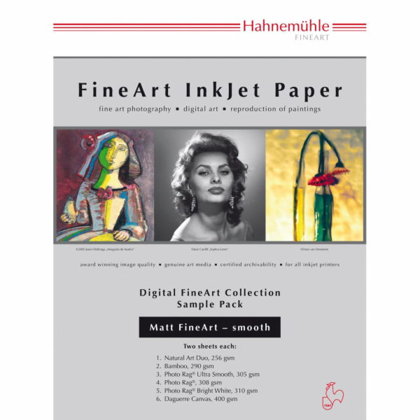 Hahnemühle&nbsp;Digital&nbsp;FineArt&nbsp;A&nbsp;4&nbsp;Testpack&nbsp;matte,&nbsp;glatte&nbsp;Pap...