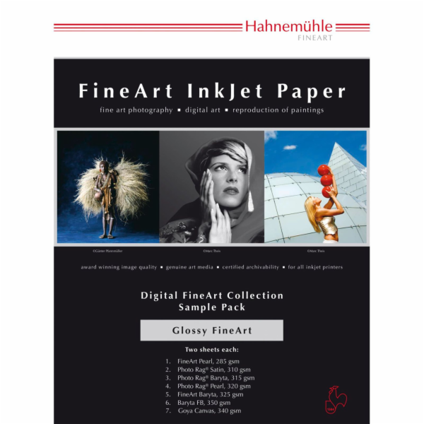 Hahnemühle Digital FineArt A 4 Testpack glänzende Papiere