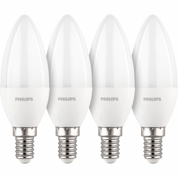 Philips LED Lamp E14 4-Pack candle     40W 4000K