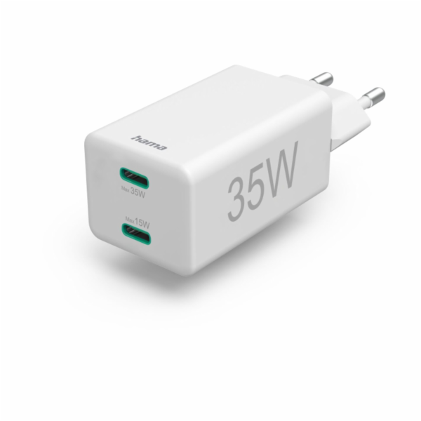 Hama rychlá USB nabíječka, 2x USB-C PD/QC, 35 W