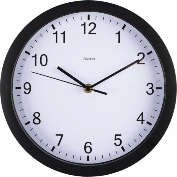 Nástěnné hodiny Hama Pure 25cm tiché, černé 186338