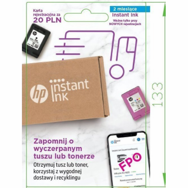 Předplacená registrační karta Instant Ink PL 2MO L0U21AE