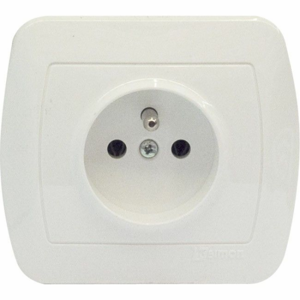 Jednozásuvkový Contact-Simon Chord s uzemněním bílý