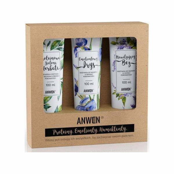 Anwen Anwen - Vegan sada 3 kondicionérů pro střední pórov...