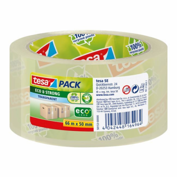 Tesa Packaging Tape 66m x 50mm Eco&Strong transparent 58153