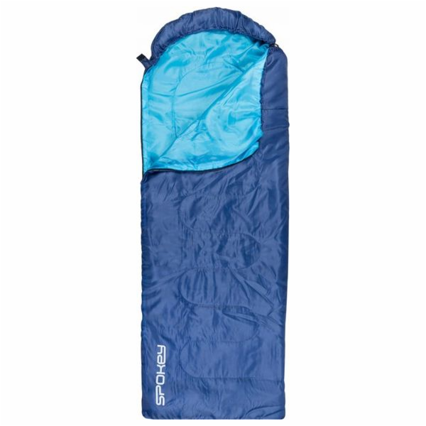 Spokey MONSOON Spací pytel mumie/deka modrý, pravé zapínání