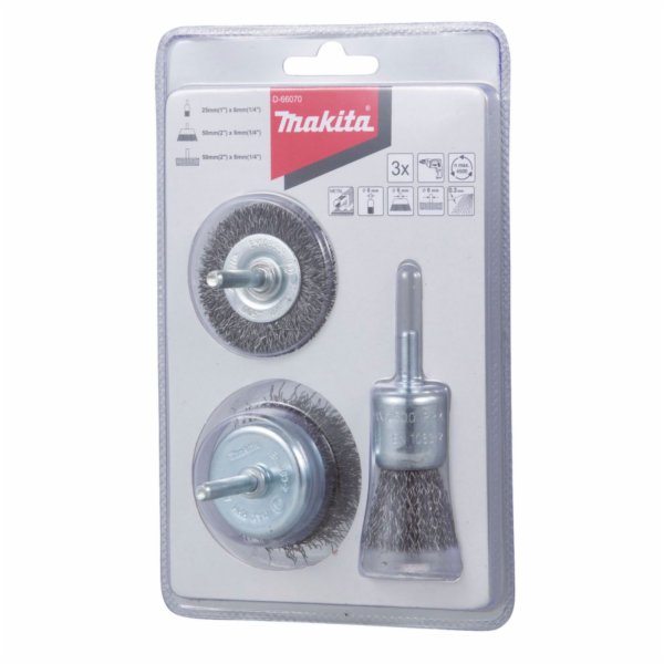 Makita D-66070 3 piece Wire Brush Set Steel