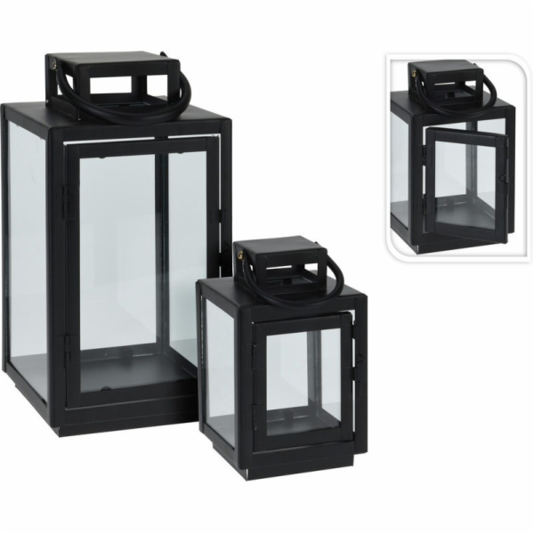 Lucerna na svíčku skleněná sada 2 ks 27 / 16 cm KO-NB1003000