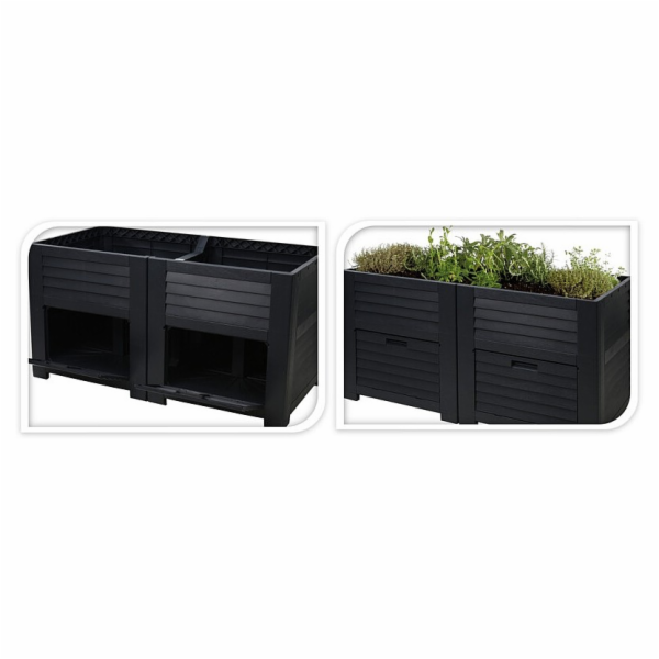 Vyvýšený záhon PROGARDEN antracit 150 x 76 x 78 cm KO-Y54...