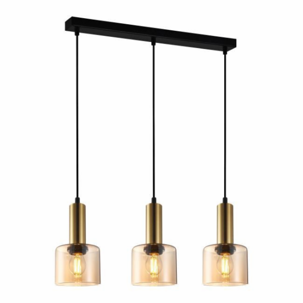 Závěsná lampa Santia 3 x 40 W E27 na podélném pásu hnědá/...