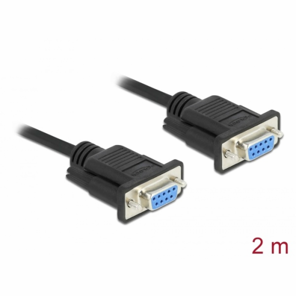 Delock - Sériový kabel - DB-9 (F) do DB-9 (F) - 2 m - krí...