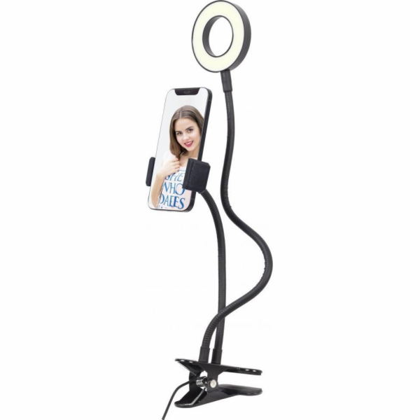 GEMBIRD selfie kampička LED ring s držákem telefonu, USB