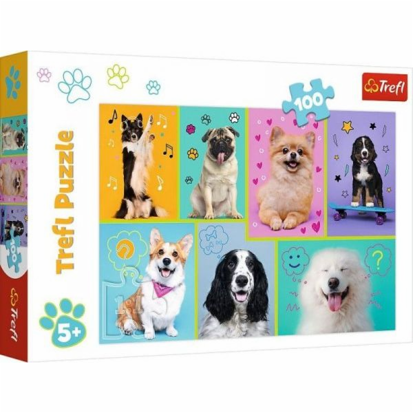 Puzzle 100 dílků Ve světě psů