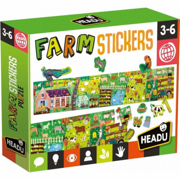 Puzzle farma z naklejkami HEADU