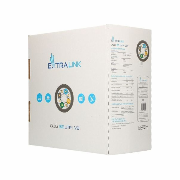 Extralink CAT5E UTP (U/UTP) V2 Indoor | Twisted pair | 305M