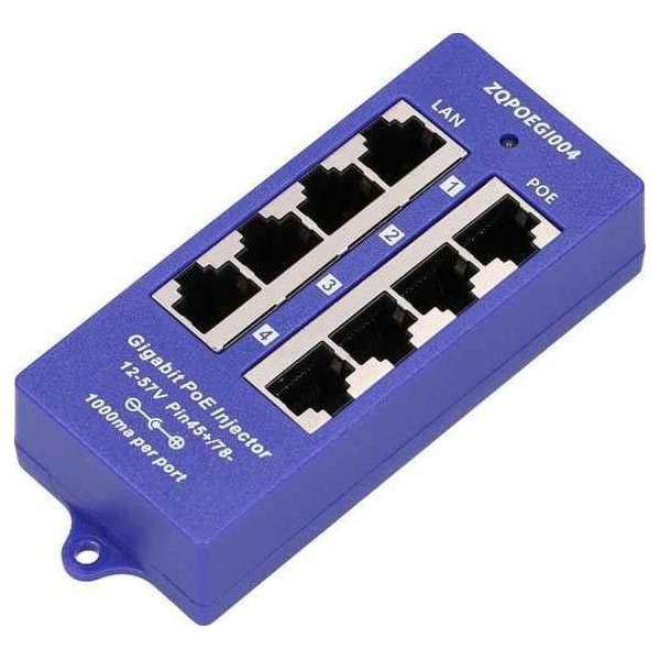 POE INJECTOR 4 PORT GIGABIT