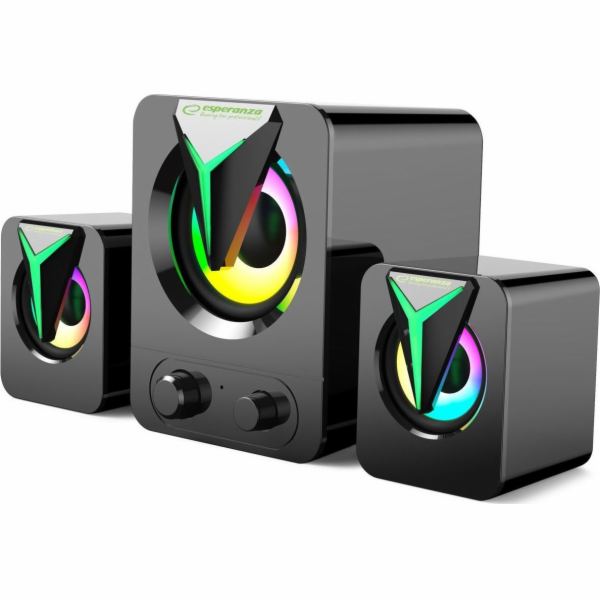 Esperanza EGS107 Reproduktory 2.1 USB LED 5 W černé