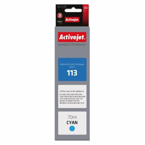 Activejet Inkoust AE-113C (náhradní inkoust Epson 113 C13...