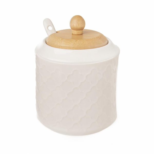 Cukřenka se lžičkou WHITELINE porcelán/bambus